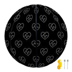 Black And White Heartbeat Pattern Print Basketball