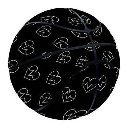 Black And White Heartbeat Pattern Print Basketball