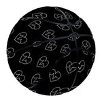 Black And White Heartbeat Pattern Print Basketball