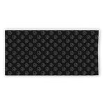 Black And White Heartbeat Pattern Print Beach Towel
