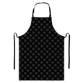 Black And White Heartbeat Pattern Print Bib Apron With Pocket