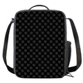 Black And White Heartbeat Pattern Print Crossbody Lunch Bag