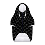 Black And White Heartbeat Pattern Print Dog Zip Up Hoodie