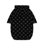 Black And White Heartbeat Pattern Print Dog Zip Up Hoodie