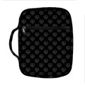 Black And White Heartbeat Pattern Print Front Pocket Bible Bag