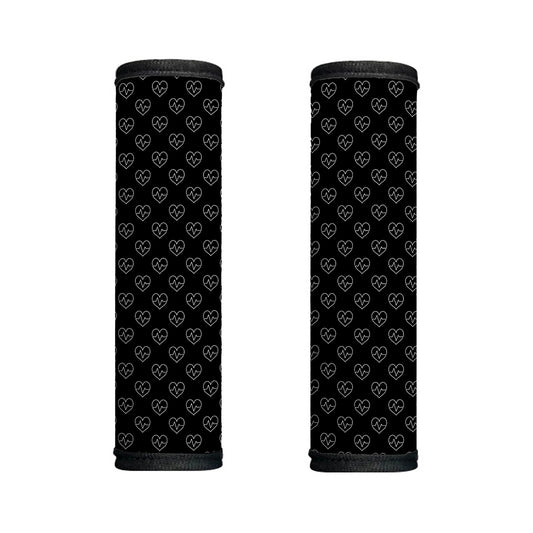 Black And White Heartbeat Pattern Print Handle Covers