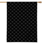 Black And White Heartbeat Pattern Print House Flag