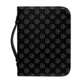 Black And White Heartbeat Pattern Print Leather Bible Cover