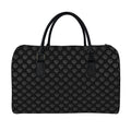 Black And White Heartbeat Pattern Print Leather Duffel Bag