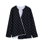 Black And White Heartbeat Pattern Print Long Sleeve Short Coat