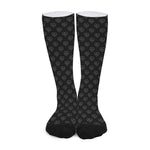 Black And White Heartbeat Pattern Print Long Socks