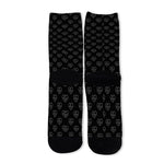 Black And White Heartbeat Pattern Print Long Socks