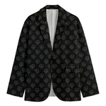 Black And White Heartbeat Pattern Print Men's Blazer