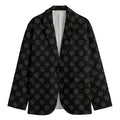 Black And White Heartbeat Pattern Print Men's Cotton Blazer
