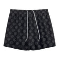 Black And White Heartbeat Pattern Print Mesh Shorts