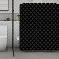 Black And White Heartbeat Pattern Print Polyester Shower Curtain