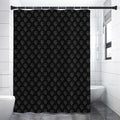 Black And White Heartbeat Pattern Print Premium Shower Curtain