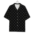 Black And White Heartbeat Pattern Print Rayon Hawaiian Shirt