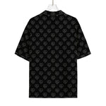 Black And White Heartbeat Pattern Print Rayon Hawaiian Shirt