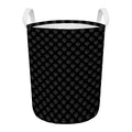 Black And White Heartbeat Pattern Print Round Laundry Basket