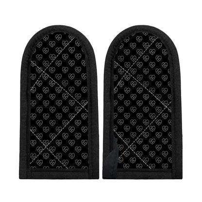 Black And White Heartbeat Pattern Print Skillet Handle Cover