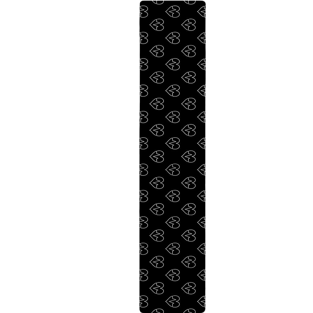 Black And White Heartbeat Pattern Print Table Runner