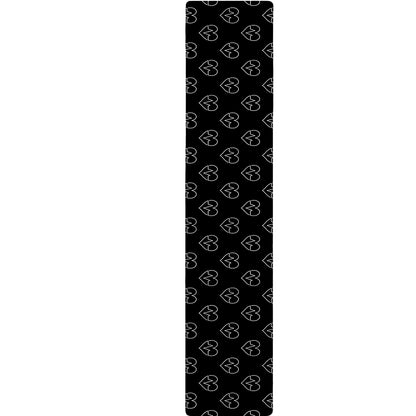 Black And White Heartbeat Pattern Print Table Runner