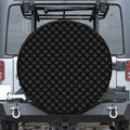 Black And White Heartbeat Pattern Print Tire Cover