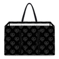 Black And White Heartbeat Pattern Print Utility Tote Bag