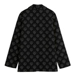 Black And White Heartbeat Pattern Print Women's Blazer
