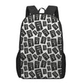 Black And White Holy Bible Pattern Print 17 Inch Backpack