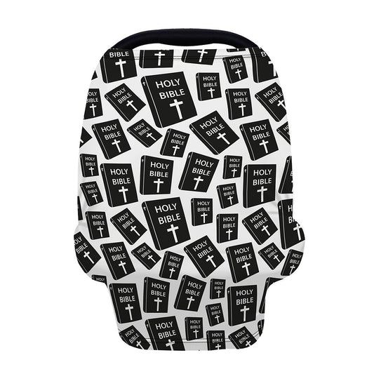 Black And White Holy Bible Pattern Print Baby Seat Cover