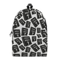 Black And White Holy Bible Pattern Print School Backpack