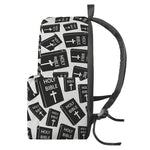 Black And White Holy Bible Pattern Print Backpack