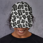 Black And White Holy Bible Pattern Print Baseball Cap