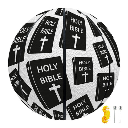 Black And White Holy Bible Pattern Print Basketball