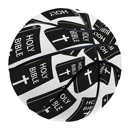Black And White Holy Bible Pattern Print Basketball