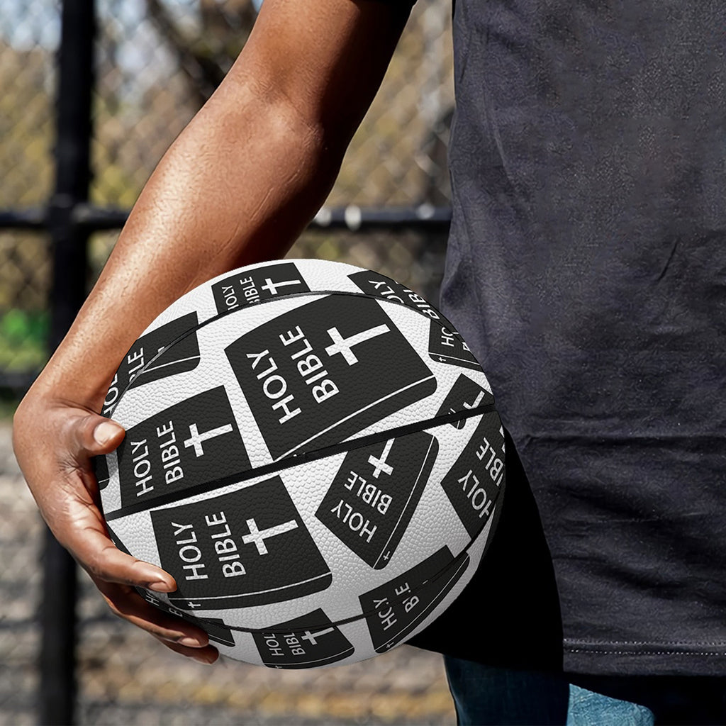 Black And White Holy Bible Pattern Print Basketball