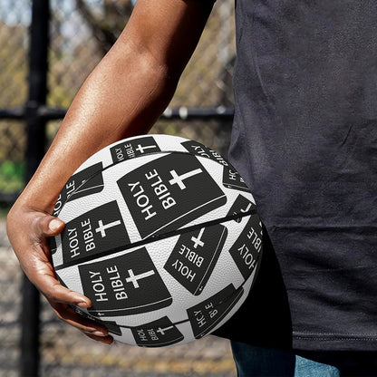 Black And White Holy Bible Pattern Print Basketball