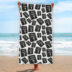 Black And White Holy Bible Pattern Print Beach Towel