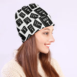 Black And White Holy Bible Pattern Print Beanie