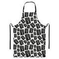Black And White Holy Bible Pattern Print Bib Apron With Pocket