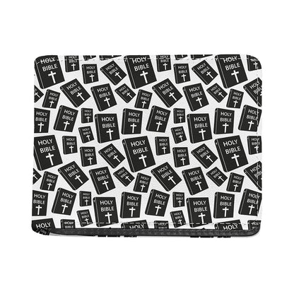 Black And White Holy Bible Pattern Print Bifold Wallet