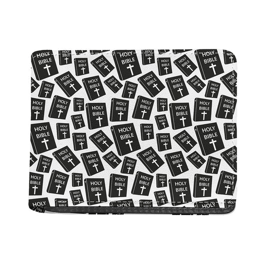 Black And White Holy Bible Pattern Print Bifold Wallet