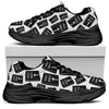 Black And White Holy Bible Pattern Print Black Chunky Shoes