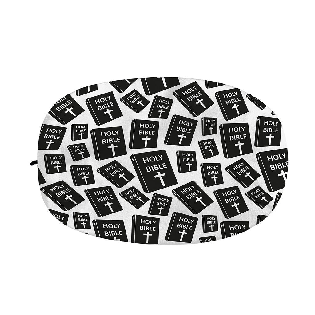 Black And White Holy Bible Pattern Print Car Side Mirror Covers