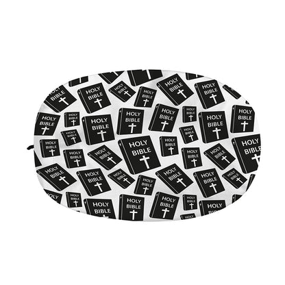 Black And White Holy Bible Pattern Print Car Side Mirror Covers