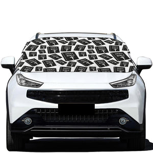 Black And White Holy Bible Pattern Print Car Windshield Snow Cover