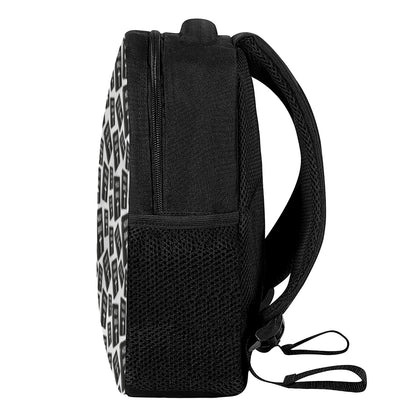 Black And White Holy Bible Pattern Print Casual Backpack