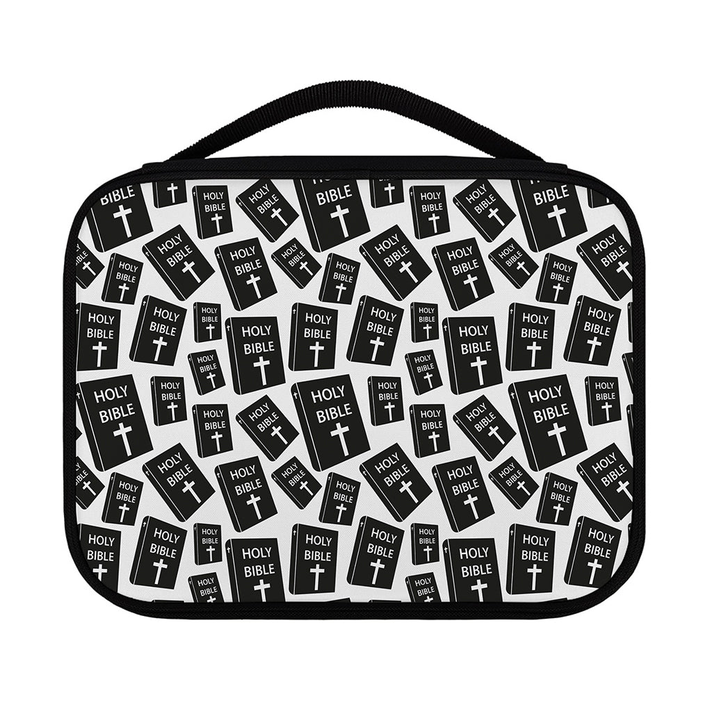 Black And White Holy Bible Pattern Print Classic Bible Case
